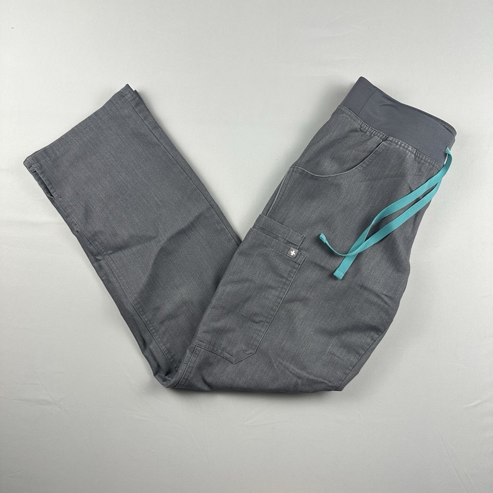 Figs Technical Collection Streight Scrub Pants Gray XS Nurse Stretch Performance